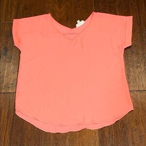 Medium Blouse Coral Short Sleeve Blouse